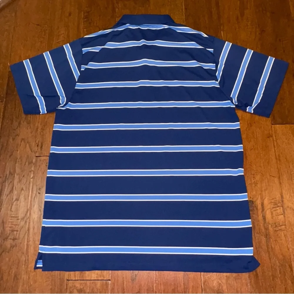 Men's Callaway 2-Tone Blue & White Striped‎ Stretch Fabric Polo XXL